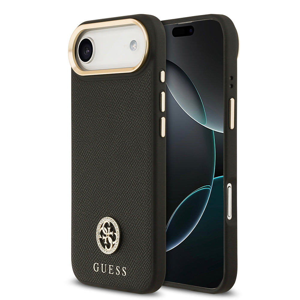 iPhone 17 Air Kılıf Guess Orjinal Lisanslı M-safe Şarj Özellikli Grained Yazı ve Taşlı 4G Logolu Kılıf iPhone 17 Air Kılıf Guess Orjinal Lisanslı M-safe Şarj Özellikli Grained Yazı ve Taşlı 4G Logolu Kılıf